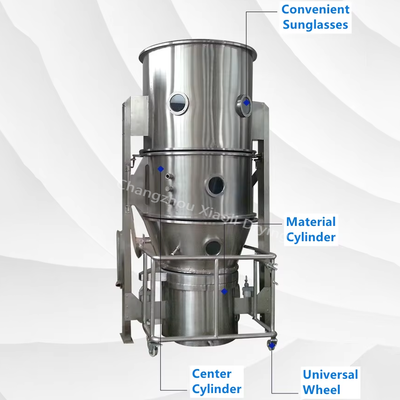 Secador industrial de leito fluidizado com capacidade de 500 kg fbd para grânulos de fertilizante NPK