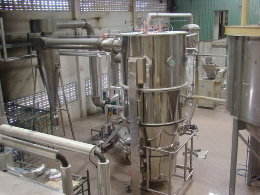 processo de granulação de leito fluidizado Máquina de secagem industrial Secagem de pós/grânulos molhados